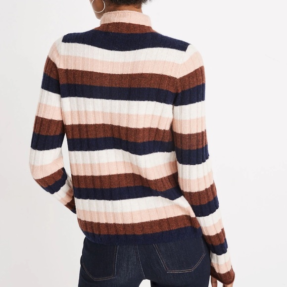 Women’s Madewell Striped Evercrest Turtleneck Sweater in Coziest Yarn Size XS - Picture 3 of 7